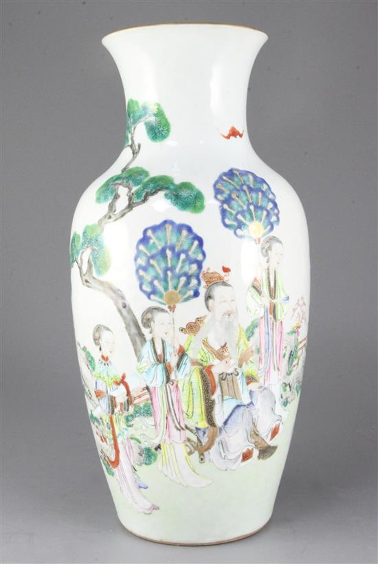 A Chinese famille rose baluster vase, late 19th century, 39.5cm